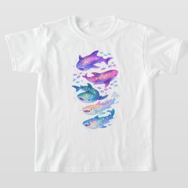 Cosmic Galaxy Sharks T-Shirt (Laydown)
