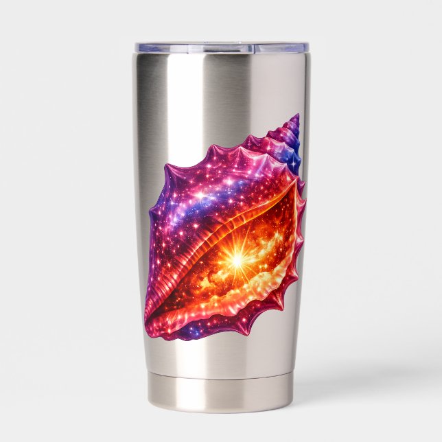 Cosmic Galaxy Shell stars nautical design  Insulated Tumbler (Front)