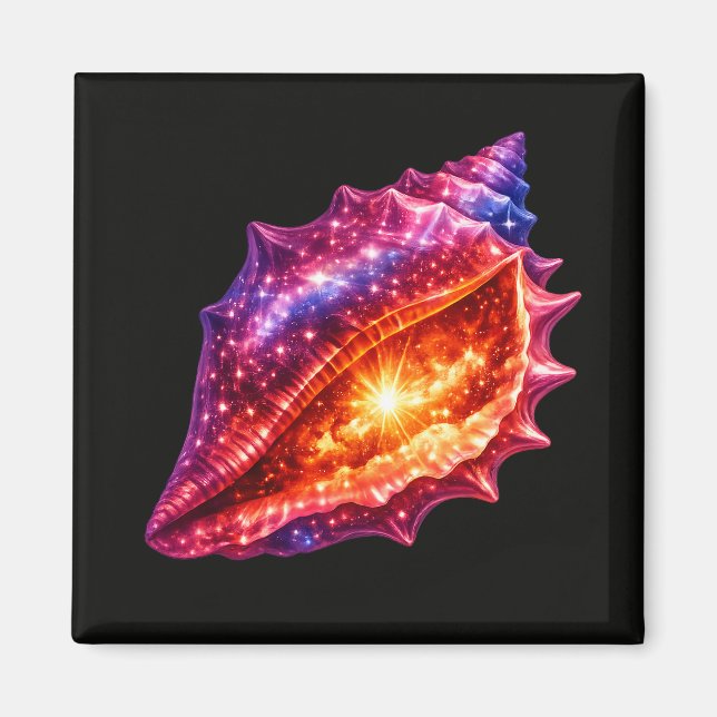 Cosmic Galaxy Shell stars nautical design  Magnet (Front)