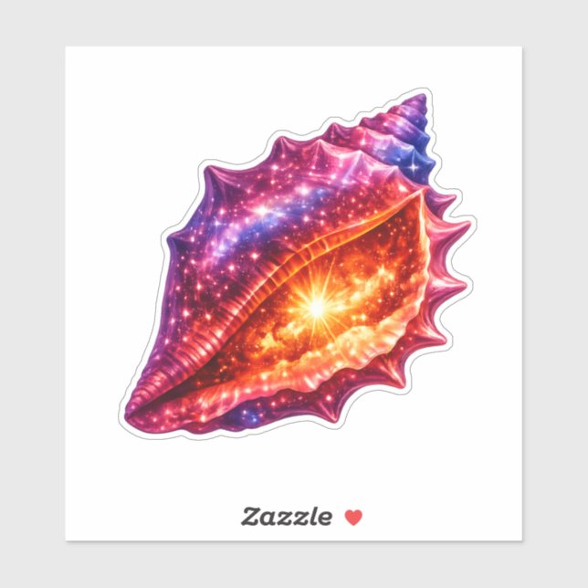 Cosmic Galaxy Shell stars nautical design  Sticker (Sheet)