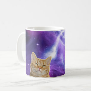 Cosmic galaxy space cat  coffee mug