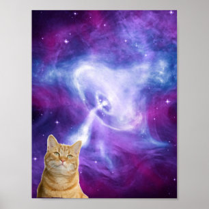Cosmic galaxy space cat  poster