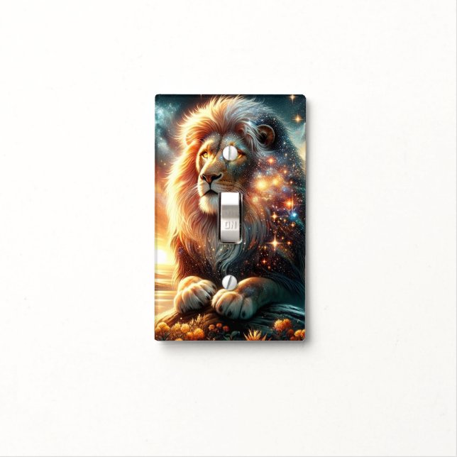 Cosmic Galaxy Space Lion Leo Astrology  Light Switch Cover (In Situ)