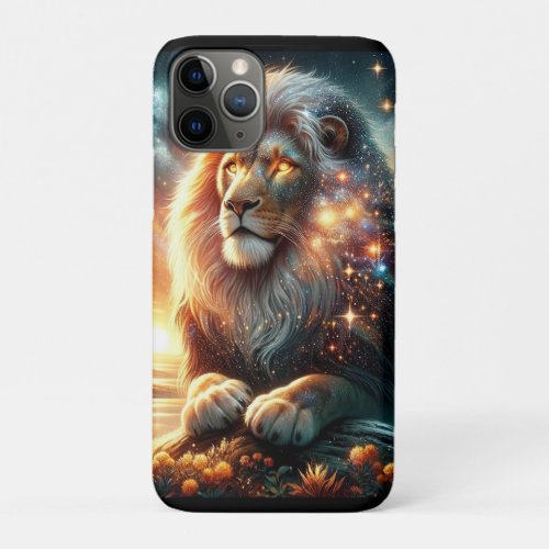 Cosmic Galaxy Space Lion Leo Strength Astrology  iPhone 11 Pro Case
