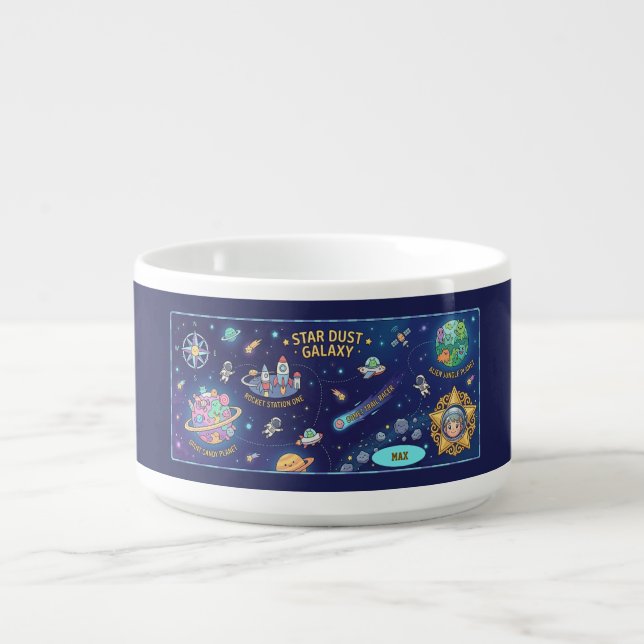 Cosmic Galaxy Star Dust Map Kids Adventure Bowl (Center)