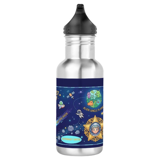 Cosmic Galaxy Star Dust Map Kids Water Bottle (Right)