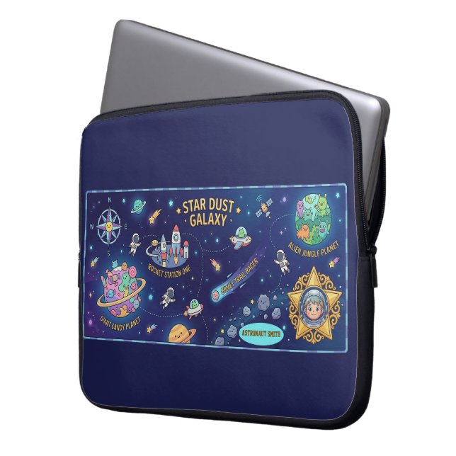 Cosmic Galaxy Star Dust Map Laptop Protective Case (Front Left)
