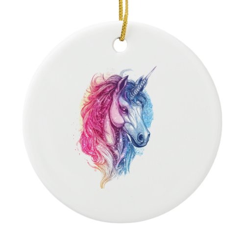 Cosmic Galaxy Unicorn (1) Ceramic Ornament