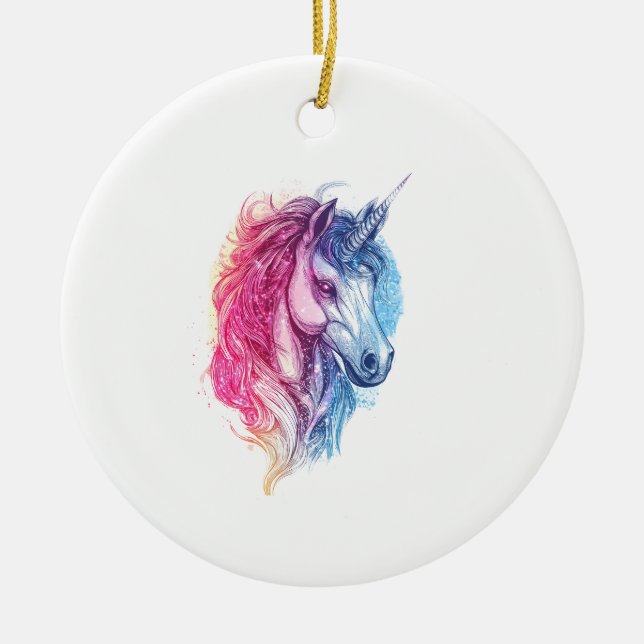 Cosmic Galaxy Unicorn (1) Ceramic Ornament (Front)