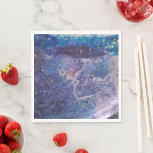 Cosmic Galaxy Watercolor Abstract Artistic Paper Napkins