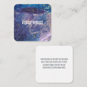 Cosmic Galaxy Watercolor Abstract Information Enclosure Card