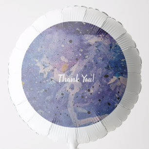 Cosmic Galaxy Watercolor Abstract Thank You Balloon