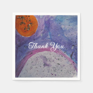 Cosmic Galaxy Watercolor Nebula Birthday Cocktail Napkins