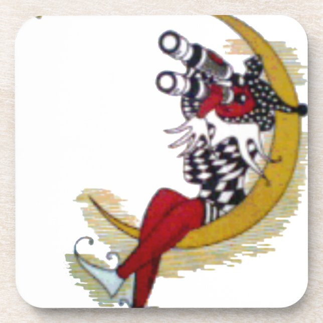 Cosmic Gaze: Elf on the Moon Adventure Beverage Coaster (Front)