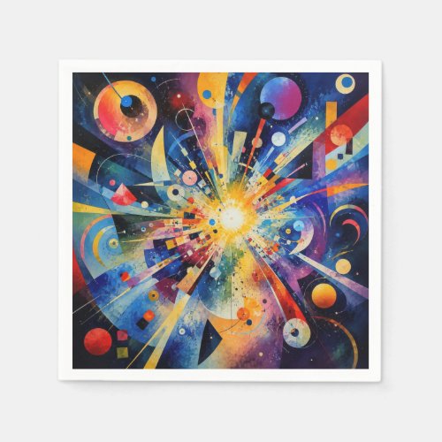 Cosmic Geometric Explosion Abstract Napkins