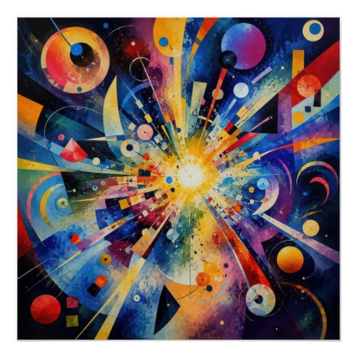 Cosmic Geometric Explosion Abstract Poster