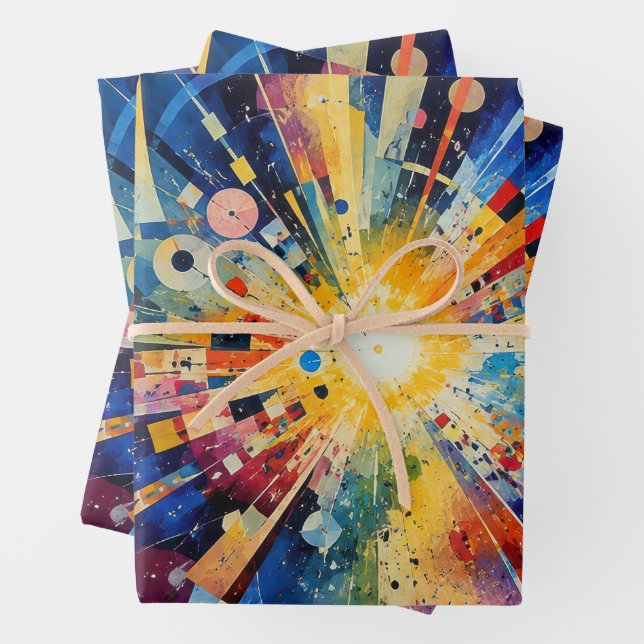 Cosmic Geometric Explosion Abstract Wrapping Paper Sheets (In situ)