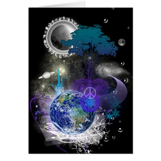 Cosmic geometric peace cards (Front)