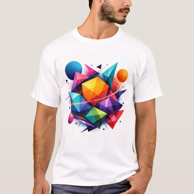 Cosmic geometry in vibrant colors T-Shirt (Front)