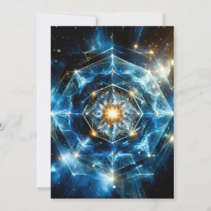 Cosmic Geometry Mandala Star Universe Abstract Holiday Card