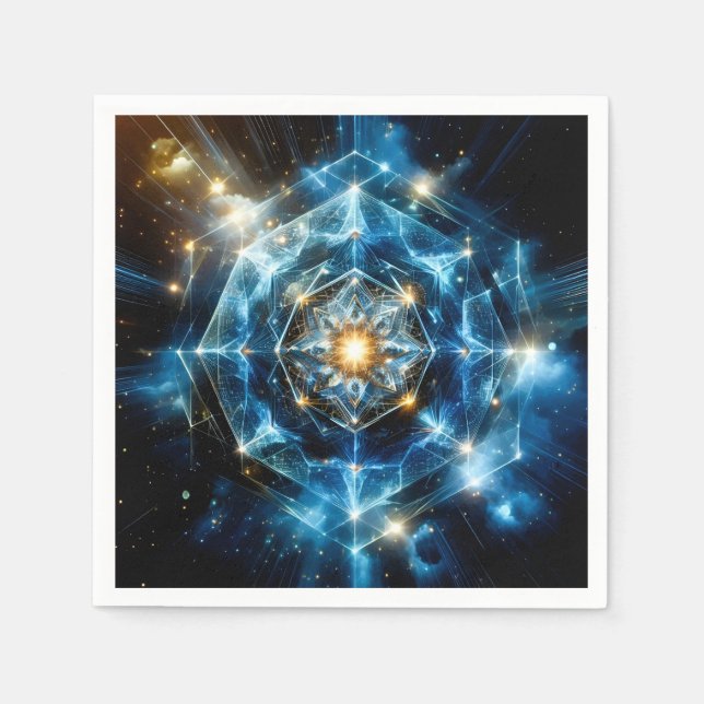 Cosmic Geometry Mandala Star Universe Abstract Napkins (Front)