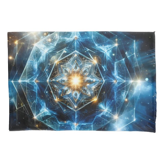 Cosmic Geometry Mandala Star Universe Abstract Pillow Case (Front)