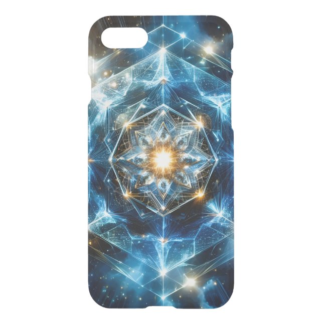 Cosmic Geometry Mandala Star Universe Abstract Uncommon iPhone Case (Back)