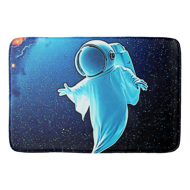 Cosmic Ghost in Space Design Bath Mat (Front)