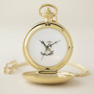 Cosmic Giraffe Funny Giraffe for Women Men Weird U Pocket Watch