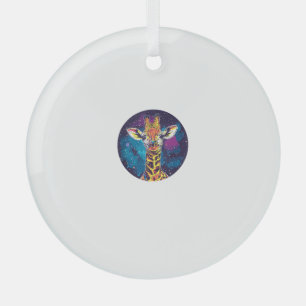 Cosmic Giraffe Universe Adventure Glass Ornament