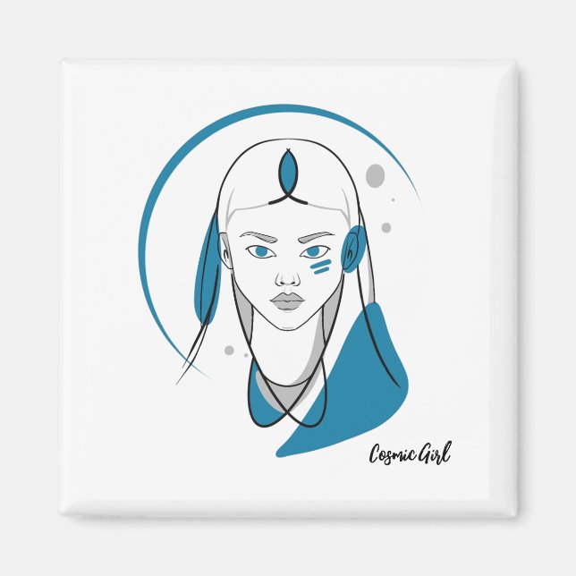 "Cosmic Girl" Blue Magnet (Front)