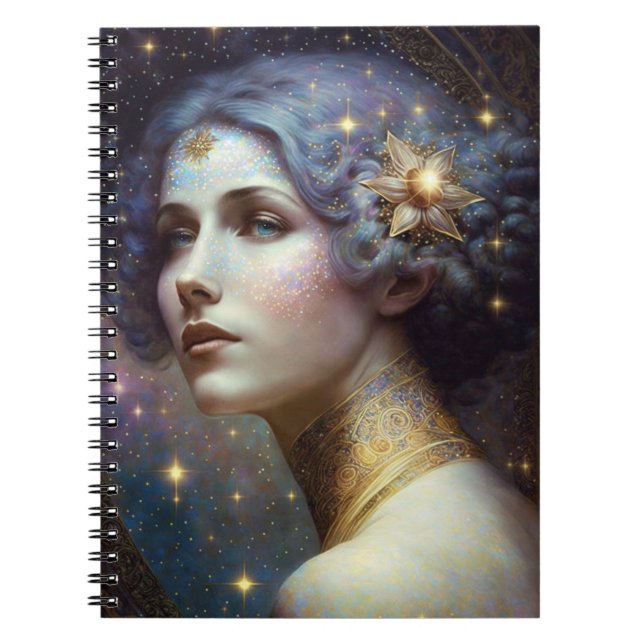 Cosmic Goddess Fantasy Art Notebook (Front)