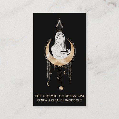  Cosmic Goddess Moon Stars Water Urn Business Card