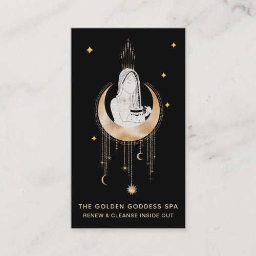 Cosmic Goddess Moon Water Urn Stars Business Card