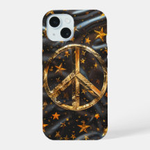 Cosmic Gold Peace Symbol Phone Case
