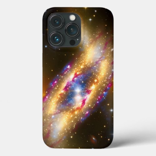 Cosmic Gold Pink Blue exploding milky way galactic iPhone 13 Pro Case
