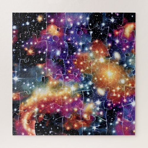Cosmic golden augmented reality interstellar event jigsaw puzzle