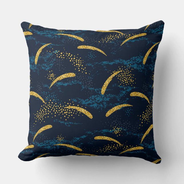 Cosmic Green And Gold  Throw Pillow (Front)