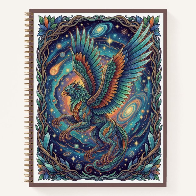Cosmic Griffin Guardian Zentangle Mythical Journal (Front)