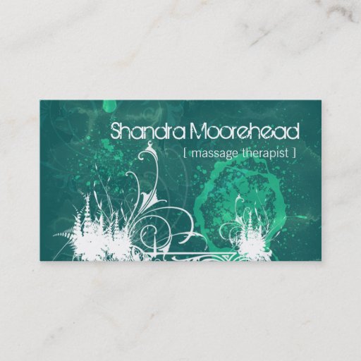 Customizable Cosmic Grunge Massage Therapist Business Card