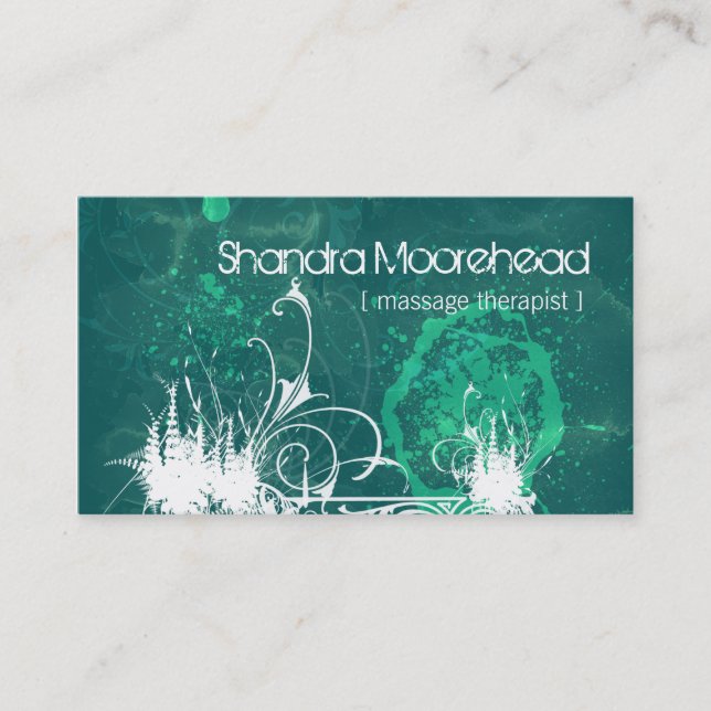 Cosmic Grunge Massage Therapist Business Card (Front)