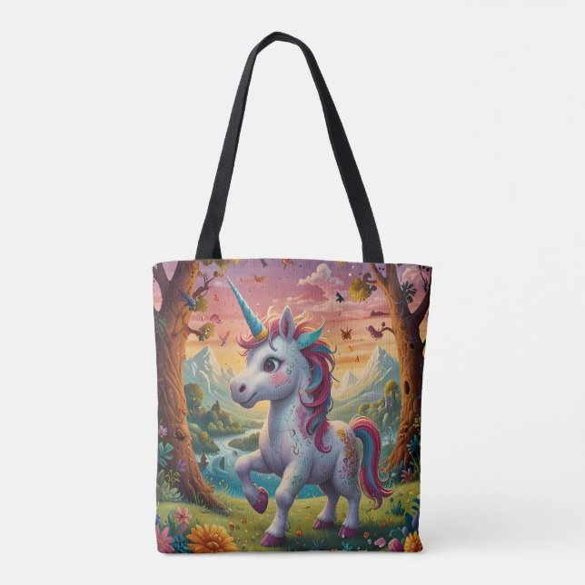 Cosmic Guardian Unicorn  Tote Bag (Back)