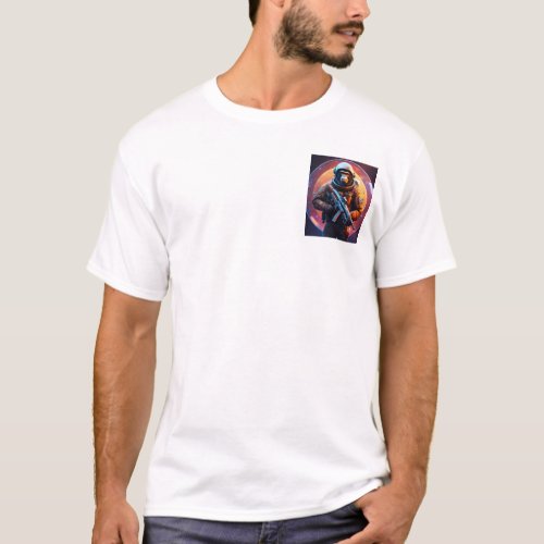 Cosmic Guardians Ape Astronaut Holographic Circle T_Shirt