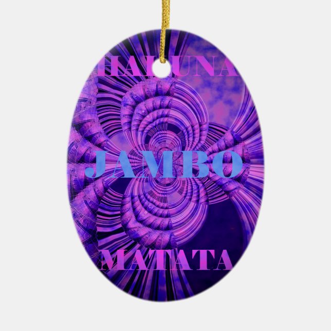 Cosmic Hakuna Art Print Ceramic Ornament (Front)