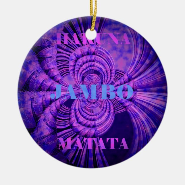 Cosmic Hakuna Art Print Ceramic Ornament (Front)
