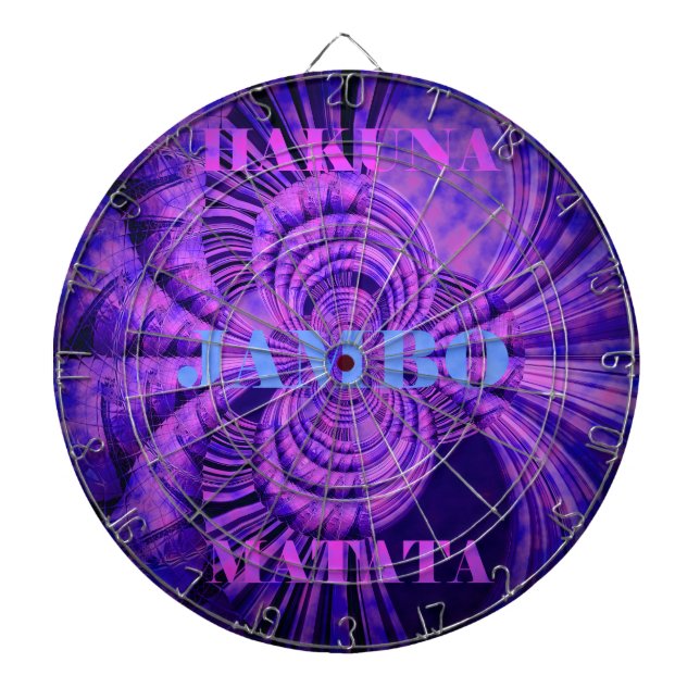 Cosmic Hakuna Art Print Dartboard With Darts (Front)