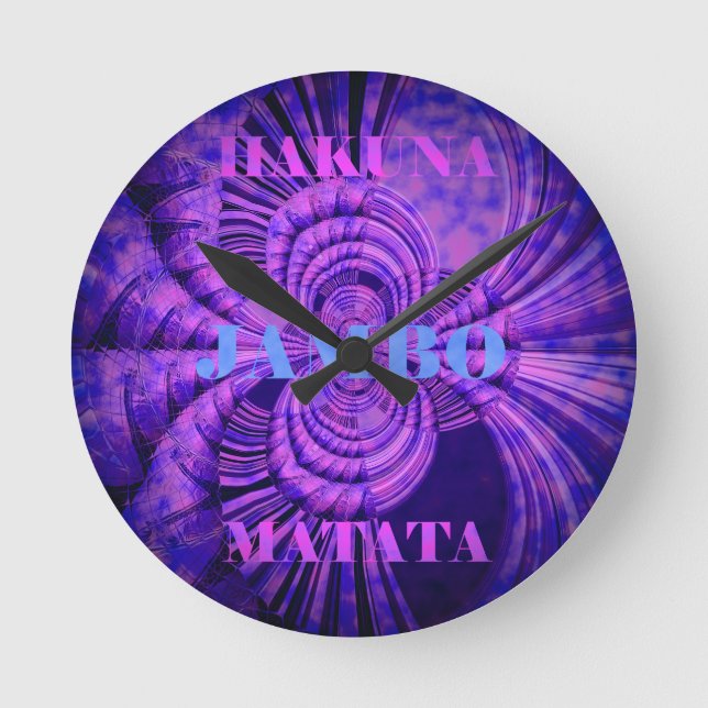 Cosmic Hakuna Art Print Round Clock (Front)
