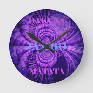 Cosmic Hakuna Art Print Round Clock