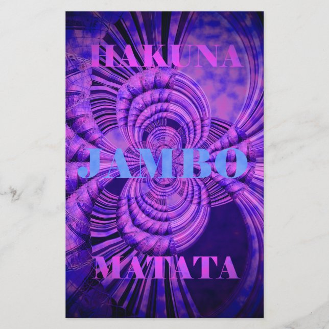 Cosmic Hakuna Art Print Stationery (Front)