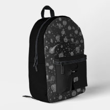 Cosmic Halloween Backpack with Pumpkins and Witch